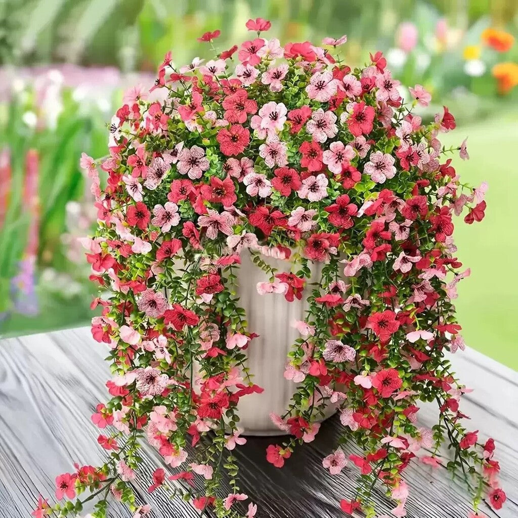 UV-Resistant Cascading Daisy & Eucalyptus Artificial Flowers for Outdoor Use