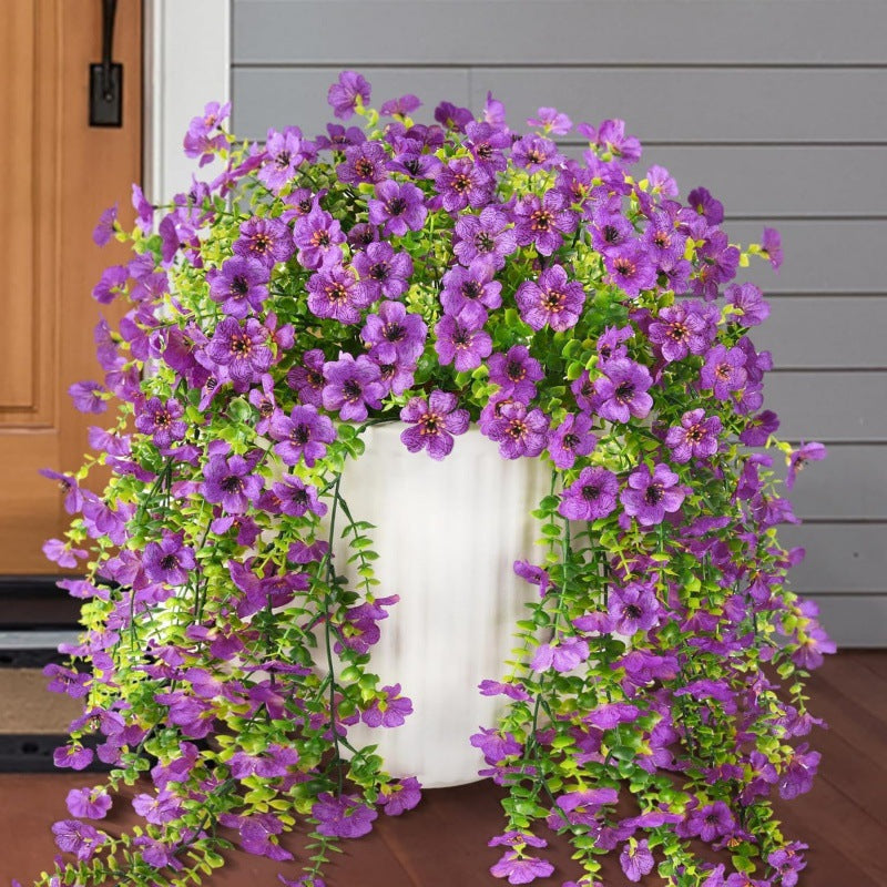 UV-Resistant Cascading Daisy & Eucalyptus Artificial Flowers for Outdoor Use