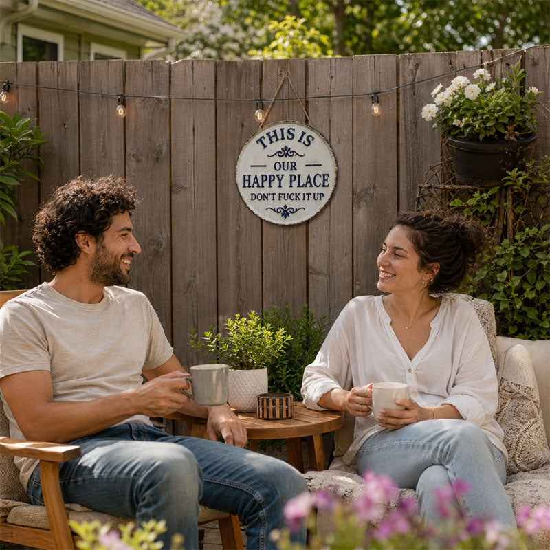 This Is Our Happy Place — Don’t Fuck It Up (Metal Sign)