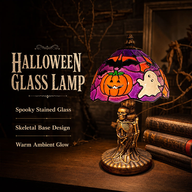 🎃 Lysande spök-, fladdermus- & pumpalampa för bord
