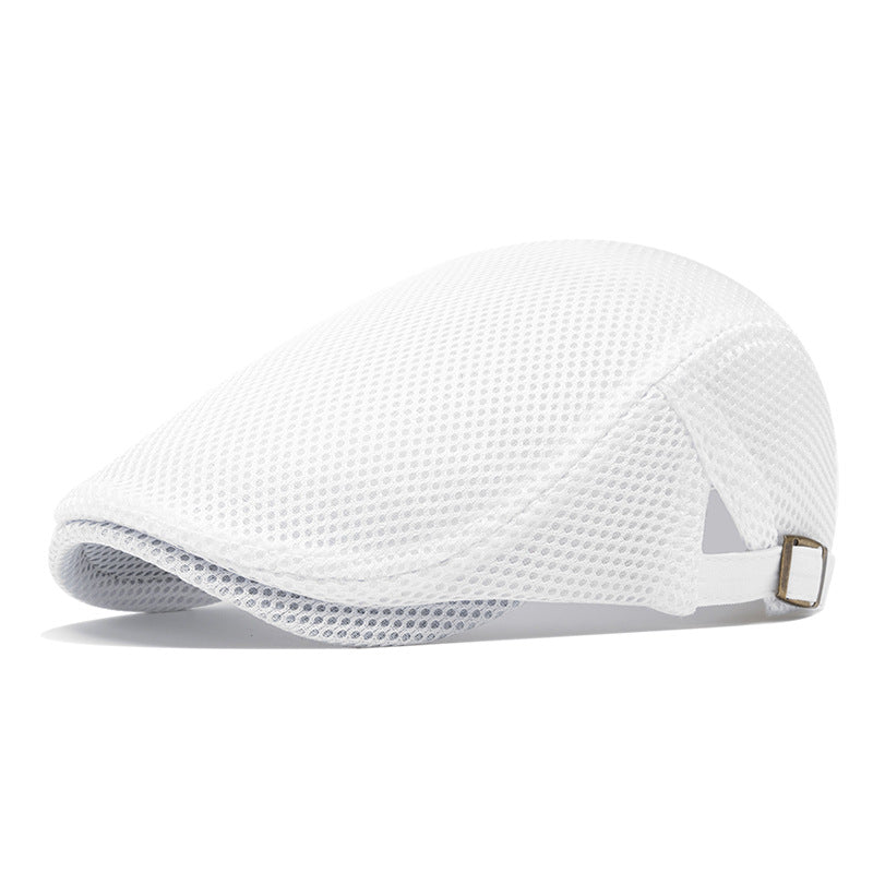 Pustende flat cap til herre – Justerbar newsboy-lue for sommeren
