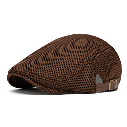 Pustende flat cap til herre – Justerbar newsboy-lue for sommeren