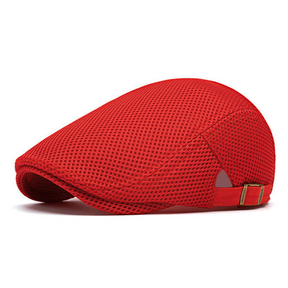 Pustende flat cap til herre – Justerbar newsboy-lue for sommeren