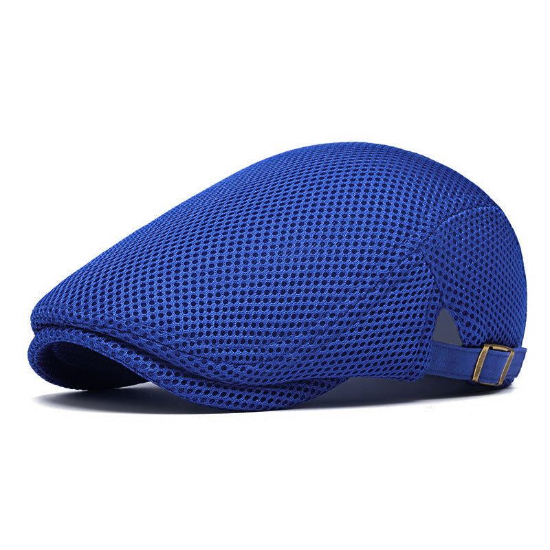 Pustende flat cap til herre – Justerbar newsboy-lue for sommeren