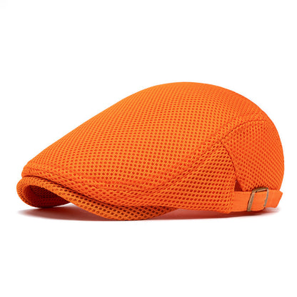 Pustende flat cap til herre – Justerbar newsboy-lue for sommeren