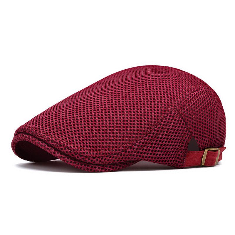 Pustende flat cap til herre – Justerbar newsboy-lue for sommeren