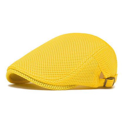 Pustende flat cap til herre – Justerbar newsboy-lue for sommeren