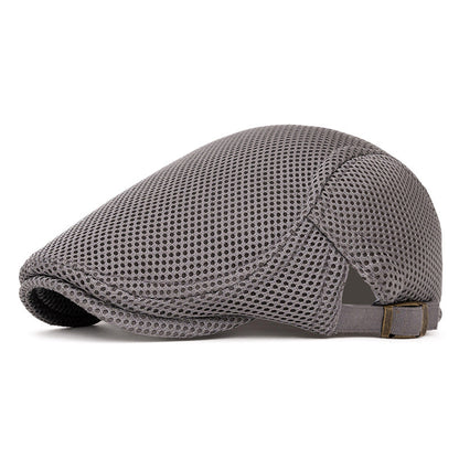 Pustende flat cap til herre – Justerbar newsboy-lue for sommeren