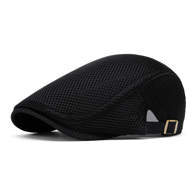 Pustende flat cap til herre – Justerbar newsboy-lue for sommeren