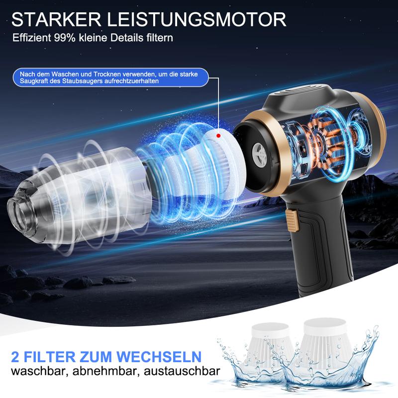 Cordless 4-in-1 Handheld Vacuum & Air Blower – Portable Rechargeable Cleaning Tool