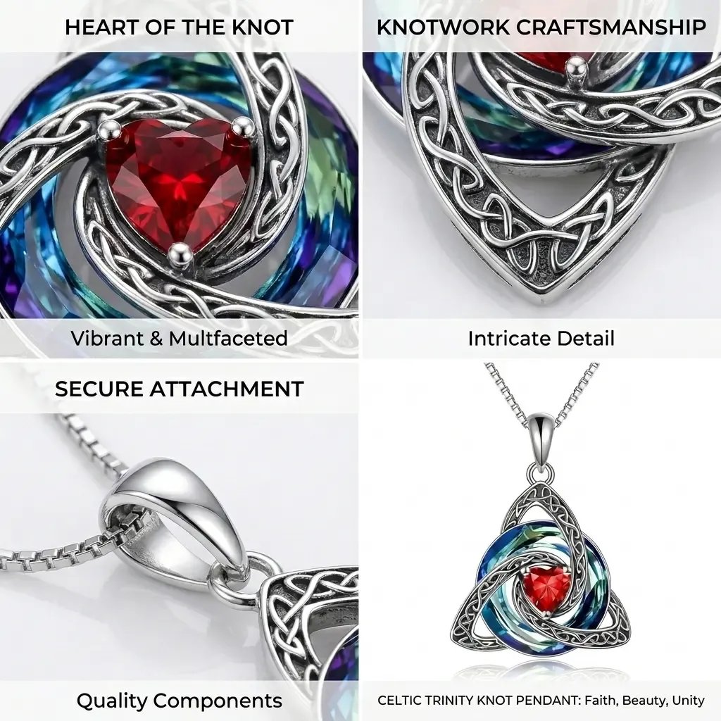 ✨Keltisk triquetra-halskjede med fødselsstein – et meningsfullt symbol på kjærlighet og samhold ❤️