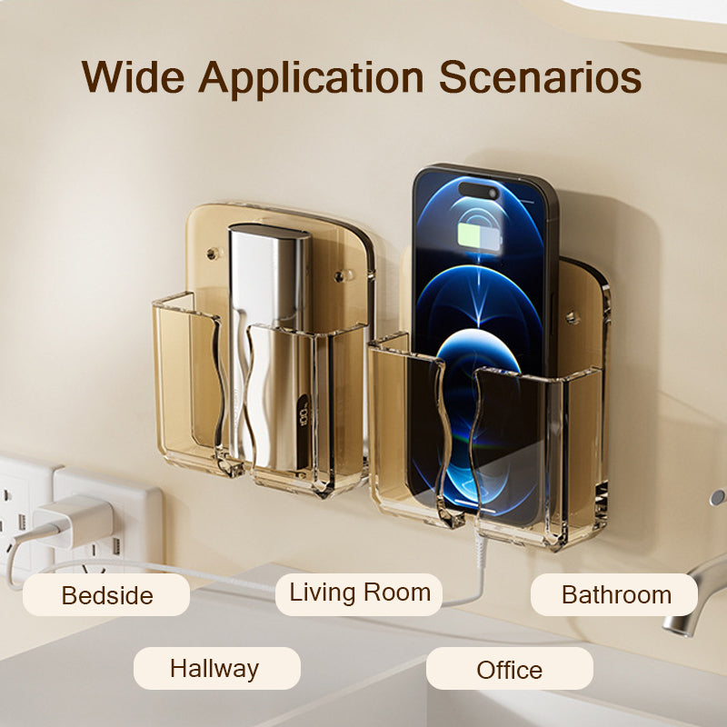 Wall-Mounted No Drill Phone &amp; Remote Control Storage Holder