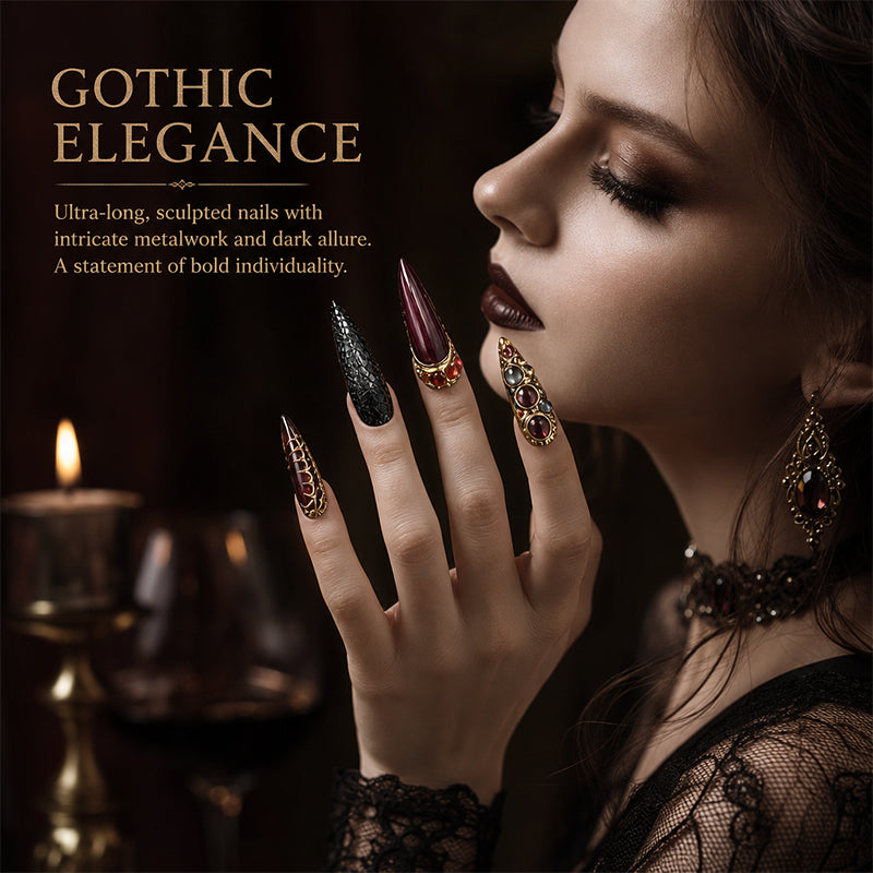 Gothic Inspired Press-On Nails Set