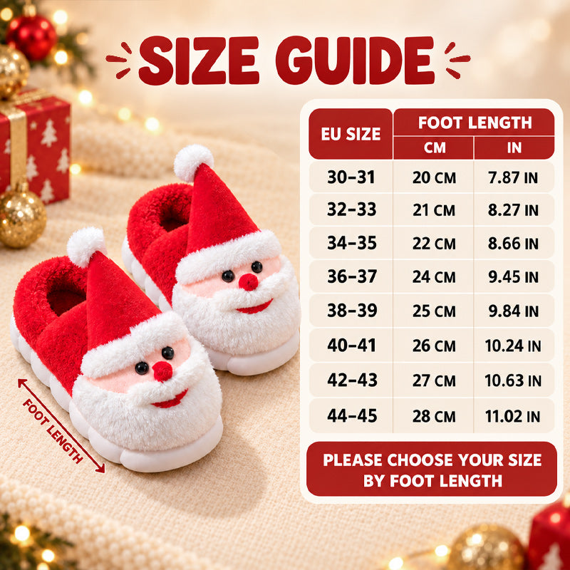 Santa Claus Winter Slippers - Festive Red Green Home Shoes