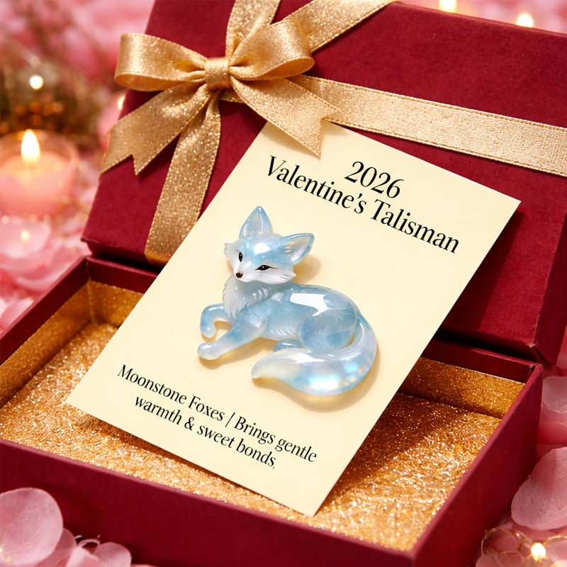 🦊 2026 Valentine’s Talisman – Moonstone Fox Charm A Symbol of Love, Warmth &amp; Gentle Bonds