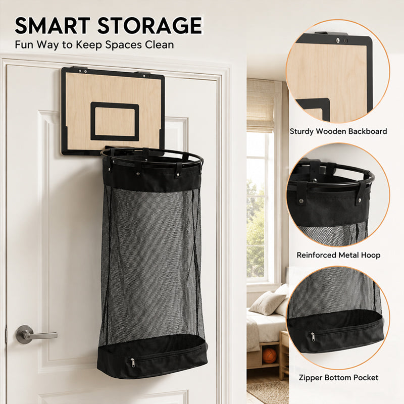 🔥LAST DAY 🔥 50% OFF - Wooden Wall-mounted Basketball Basket Hanging Door