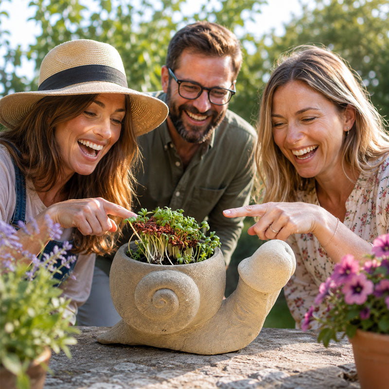 Fun garden planting pots
