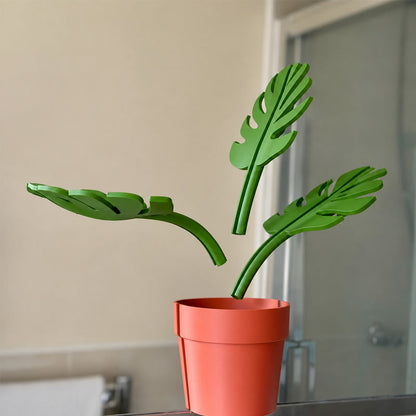 Dekorativ Monstera-plante med Oppbevaring – Tannbørste- og Tannkremholder til Baderommet