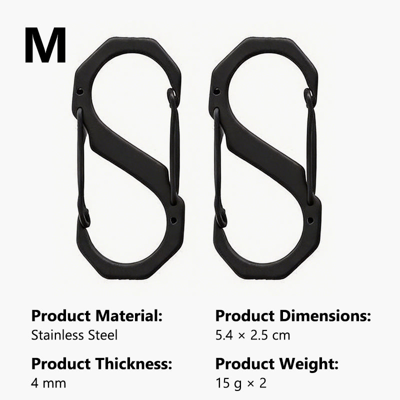 S-Type Tactical Outdoor Carabiner for Camping and Multi-functional Use