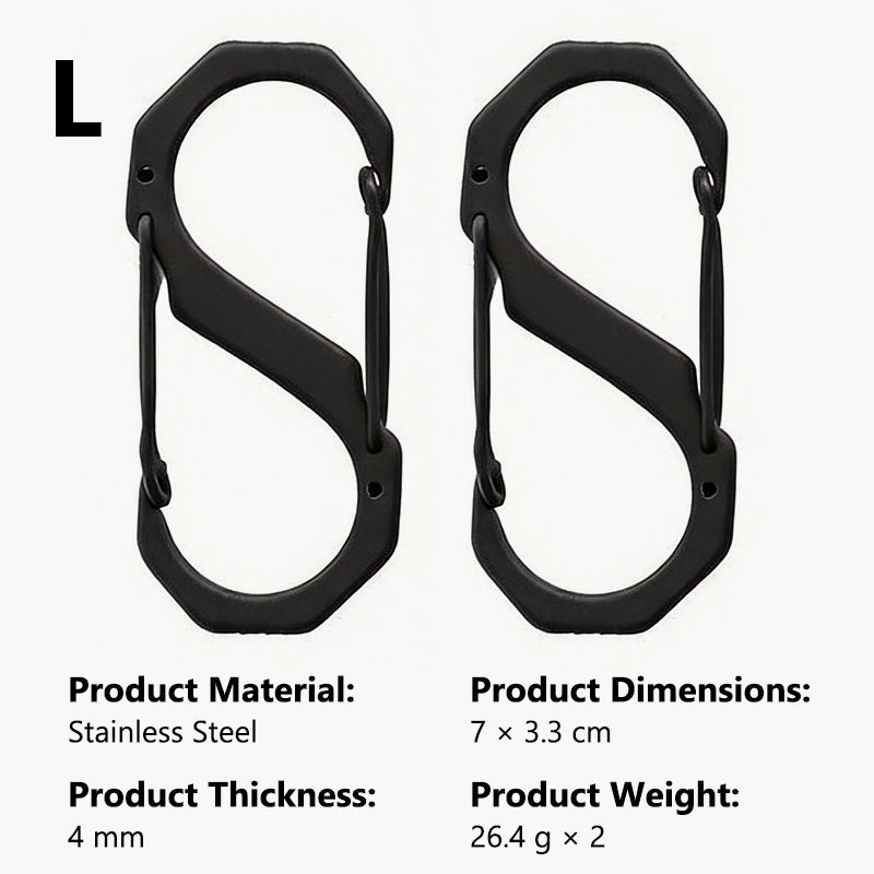 S-Type Tactical Outdoor Carabiner for Camping and Multi-functional Use