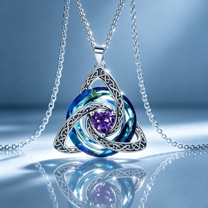 ✨Keltisk triquetra-halskjede med fødselsstein – et meningsfullt symbol på kjærlighet og samhold ❤️