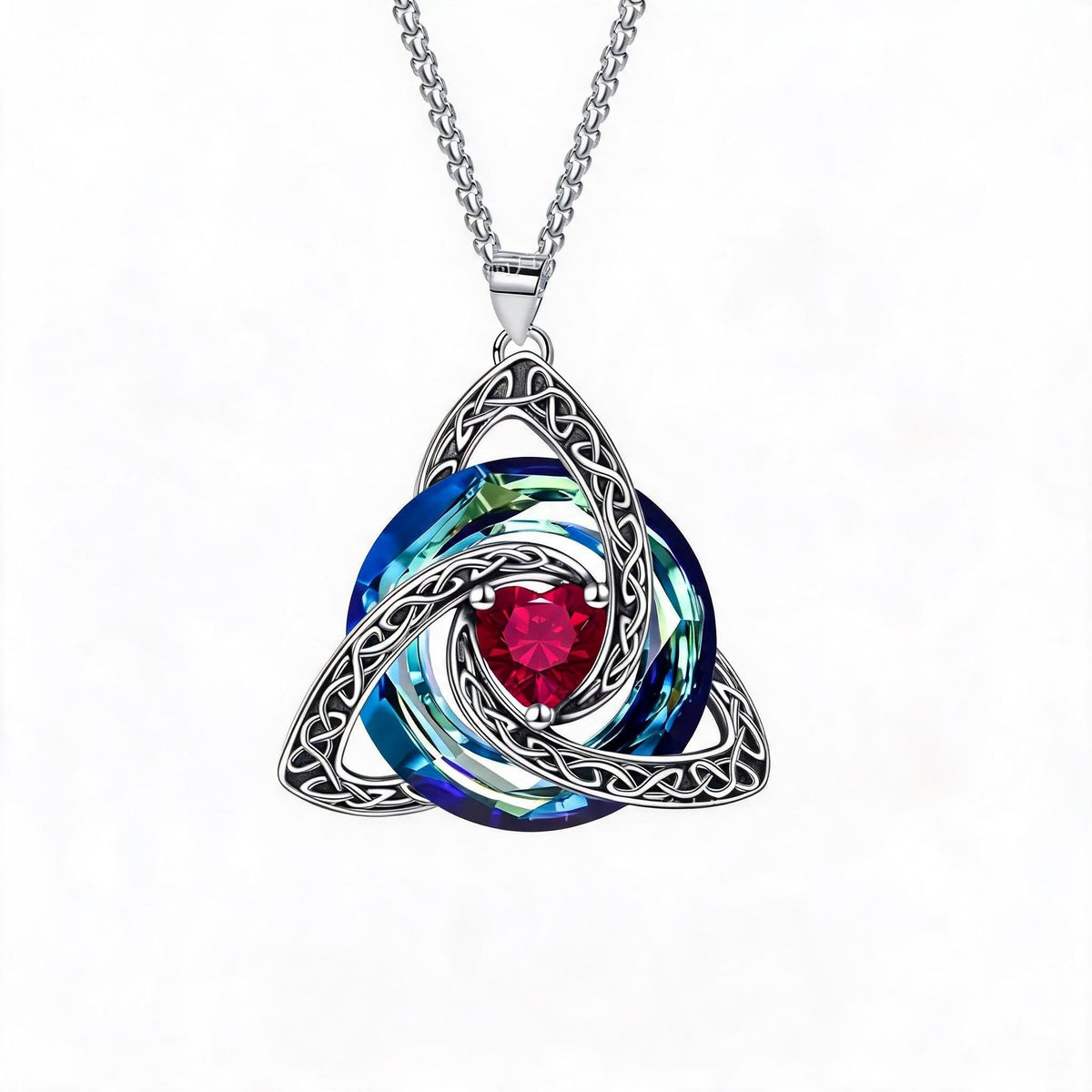✨Keltisk triquetra-halskjede med fødselsstein – et meningsfullt symbol på kjærlighet og samhold ❤️