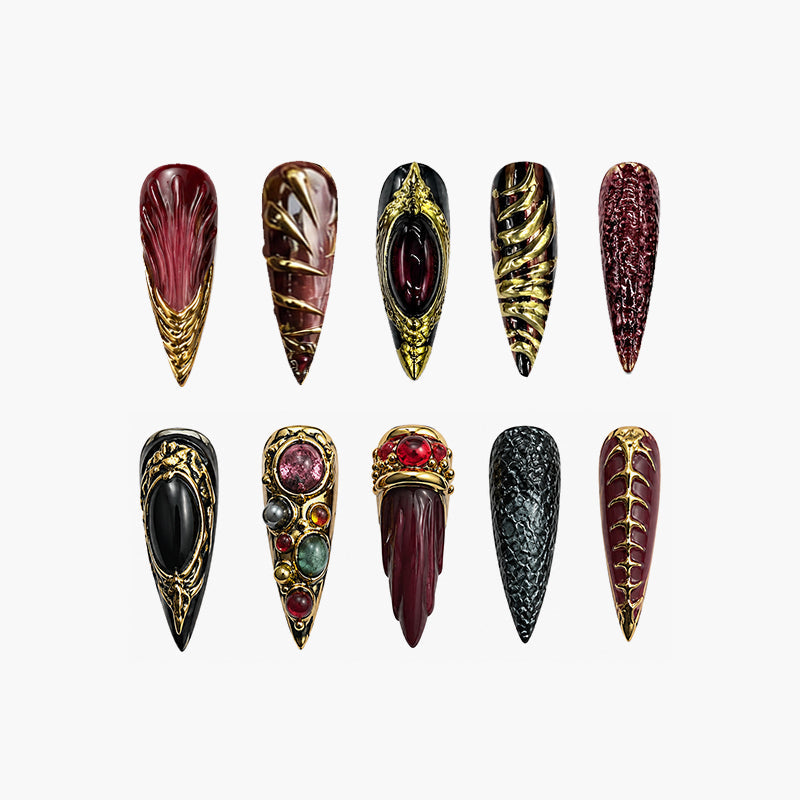 Gothic Inspired Press-On Nails Set