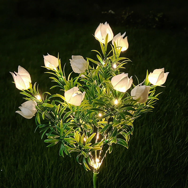 Solar Gardenia Flower Lights 🌸 LED Simulation Flower Lamps for Courtyard & Garden Decoration, Outdoor Waterproof Ambient Lighting