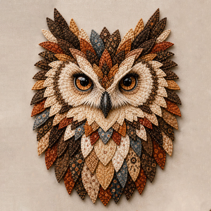 🦉 Patchwork Owl Wall Decor