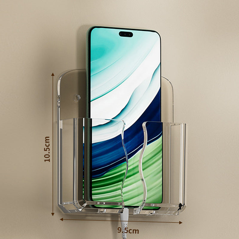 Wall-Mounted No Drill Phone &amp; Remote Control Storage Holder