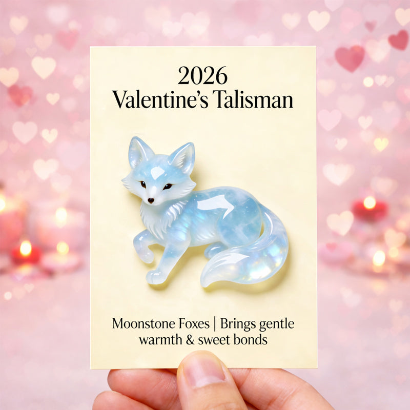 🦊 2026 Valentine’s Talisman – Moonstone Fox Charm A Symbol of Love, Warmth &amp; Gentle Bonds