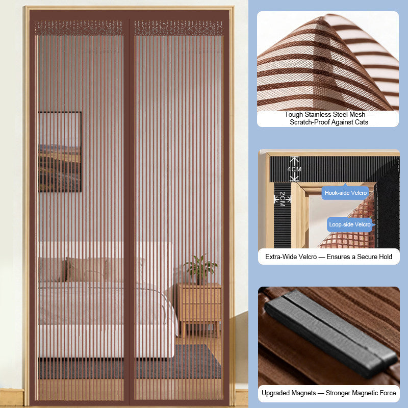 🦟 Keep pests out—installs in 2 minutes! The magnetic mesh door curtain! 🚪 Walk right in—it closes automatically! ✨