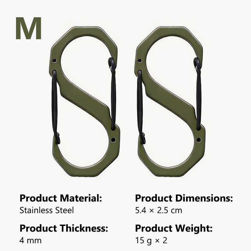 S-Type Tactical Outdoor Carabiner for Camping and Multi-functional Use