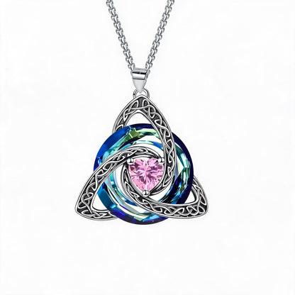 ✨Keltisk triquetra-halskjede med fødselsstein – et meningsfullt symbol på kjærlighet og samhold ❤️