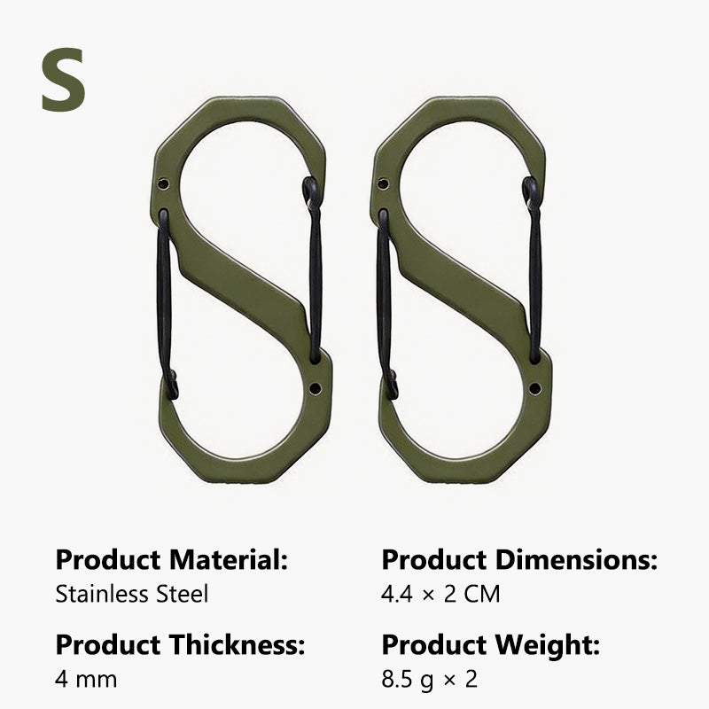 S-Type Tactical Outdoor Carabiner for Camping and Multi-functional Use