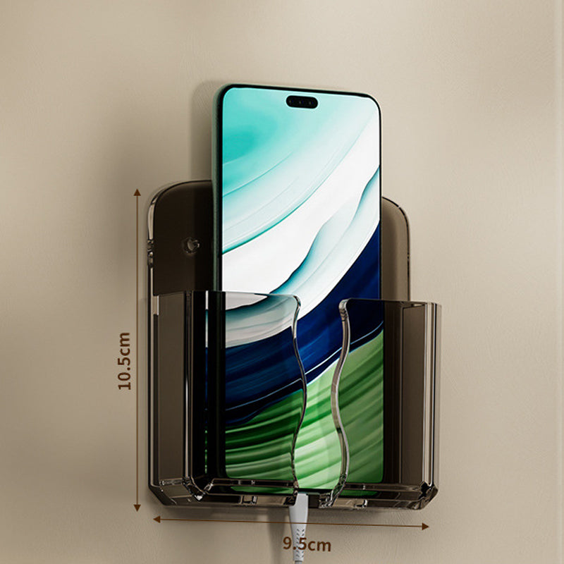 Wall-Mounted No Drill Phone &amp; Remote Control Storage Holder