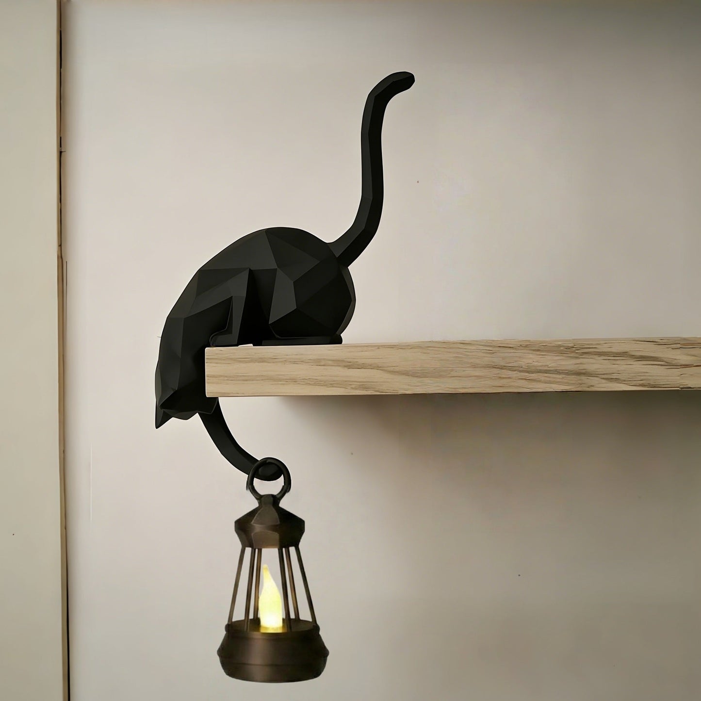 Creative Black Cat Tail Key Holder Hanging Hook For Home Decoration