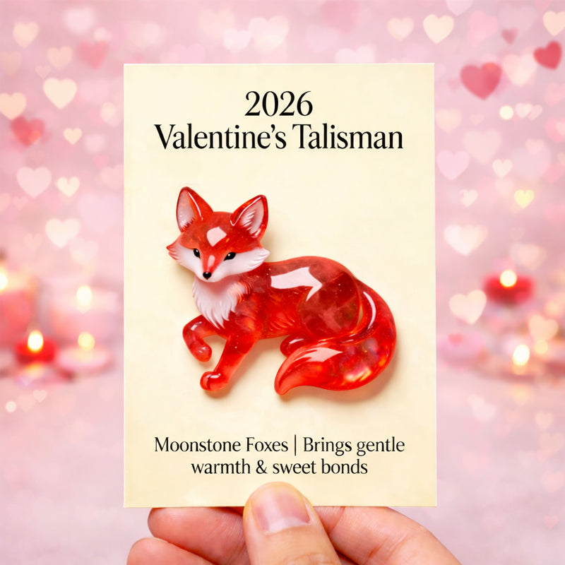 🦊 2026 Valentine’s Talisman – Moonstone Fox Charm A Symbol of Love, Warmth &amp; Gentle Bonds