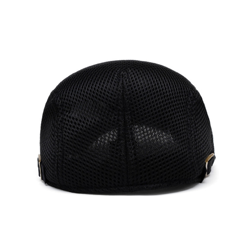 Pustende flat cap til herre – Justerbar newsboy-lue for sommeren
