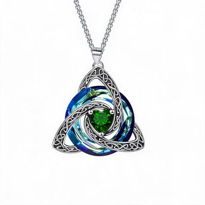 ✨Keltisk triquetra-halskjede med fødselsstein – et meningsfullt symbol på kjærlighet og samhold ❤️