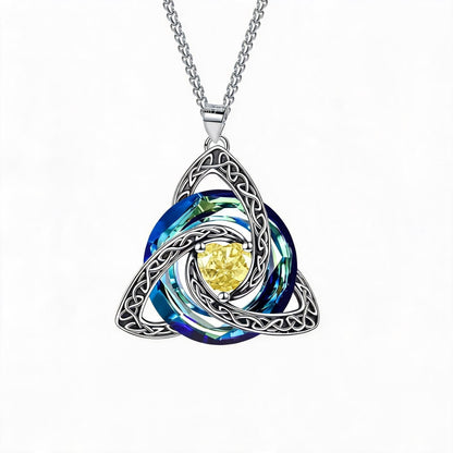 ✨Keltisk triquetra-halskjede med fødselsstein – et meningsfullt symbol på kjærlighet og samhold ❤️