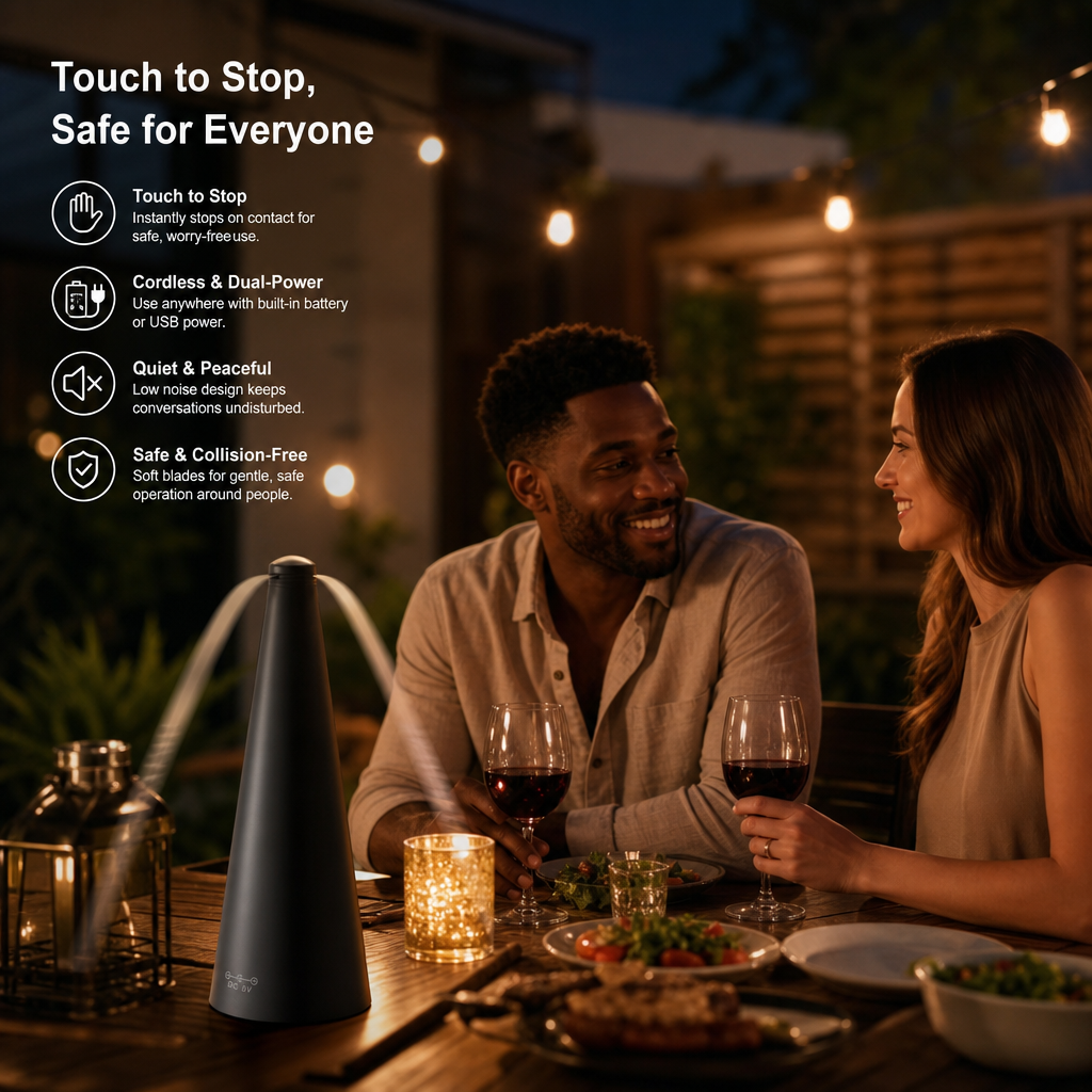 Plug-In Fly Repellent Fan – Outdoor Fly & Mosquito Control Device
