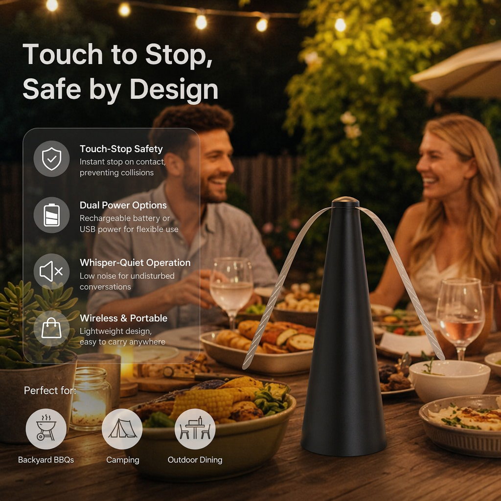 Plug-In Fly Repellent Fan – Outdoor Fly & Mosquito Control Device