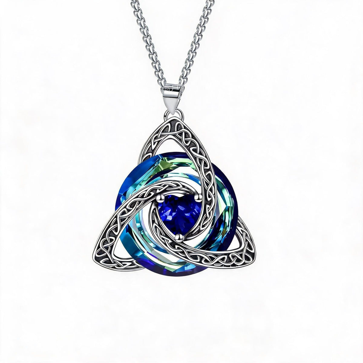✨Keltisk triquetra-halskjede med fødselsstein – et meningsfullt symbol på kjærlighet og samhold ❤️