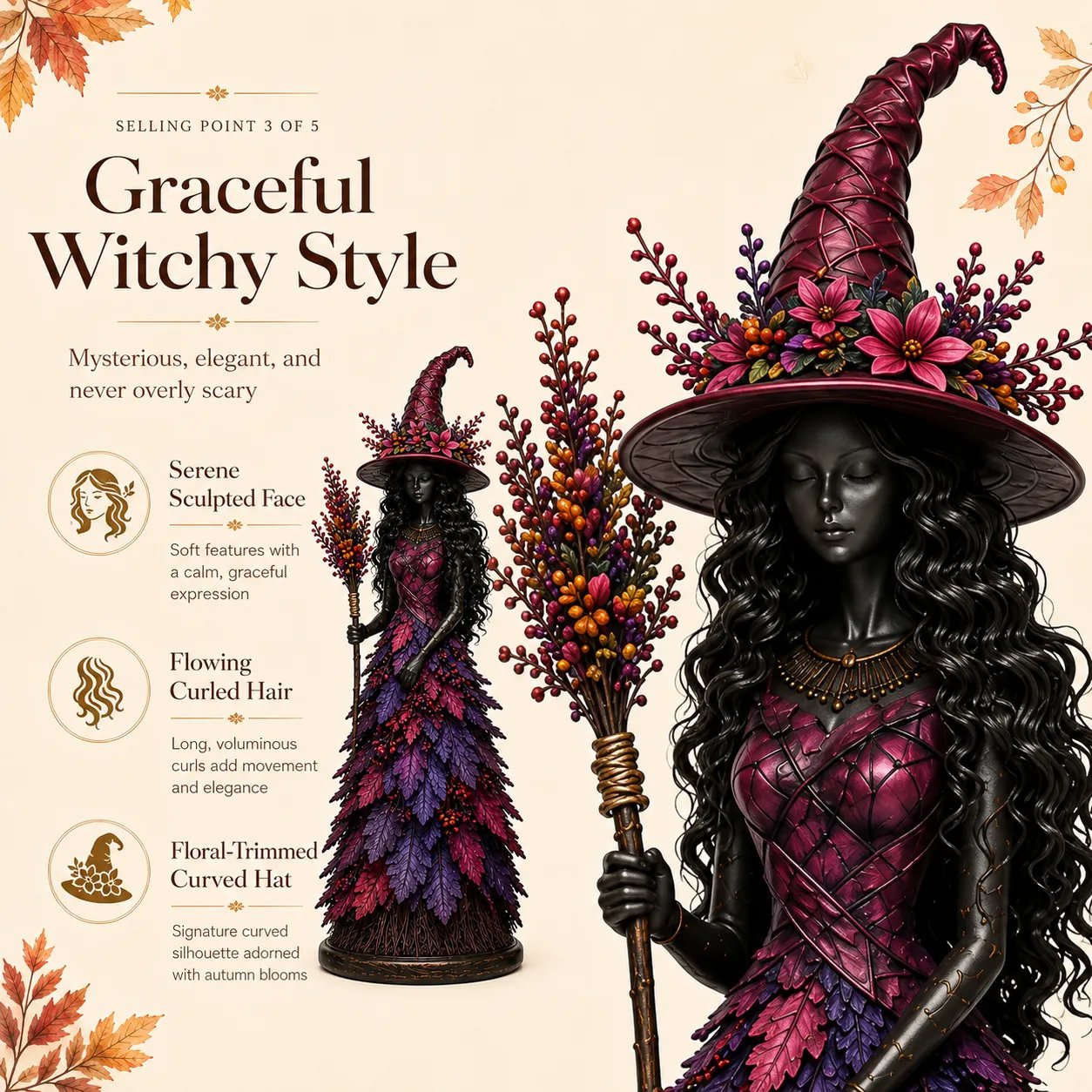 💥LAST DAY 49% OFF - 🧙 Enchanted Autumn Witch Figurine (📦Buy 3 Free Shipping)
