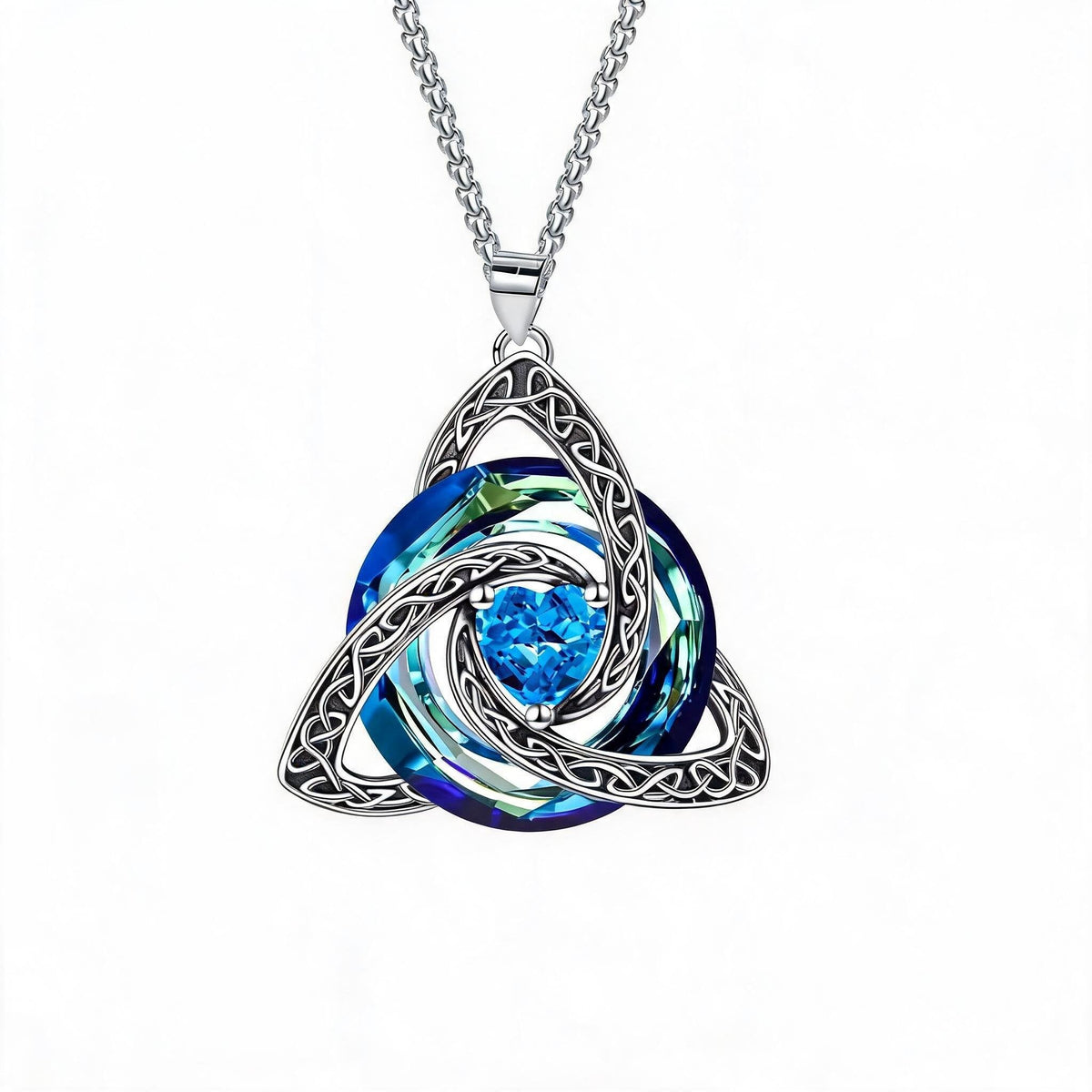 ✨Keltisk triquetra-halskjede med fødselsstein – et meningsfullt symbol på kjærlighet og samhold ❤️