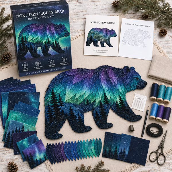🐻Northern Lights Wildlife DIY Patchwork Kit