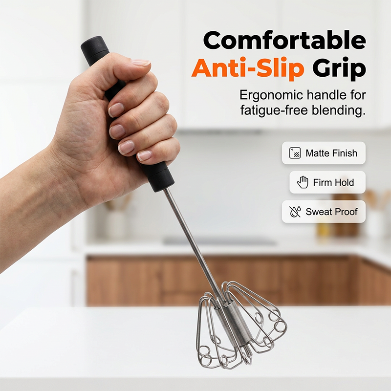 ⚡ Semi-automatic pressure whisk — Easy-to-use manual egg beater 🧁