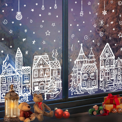 🎄Christmas Village Window Sticker Set