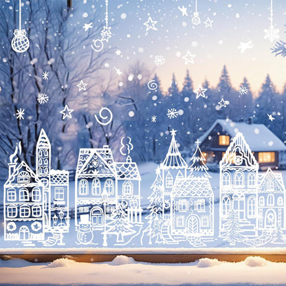 🎄Christmas Village Window Sticker Set